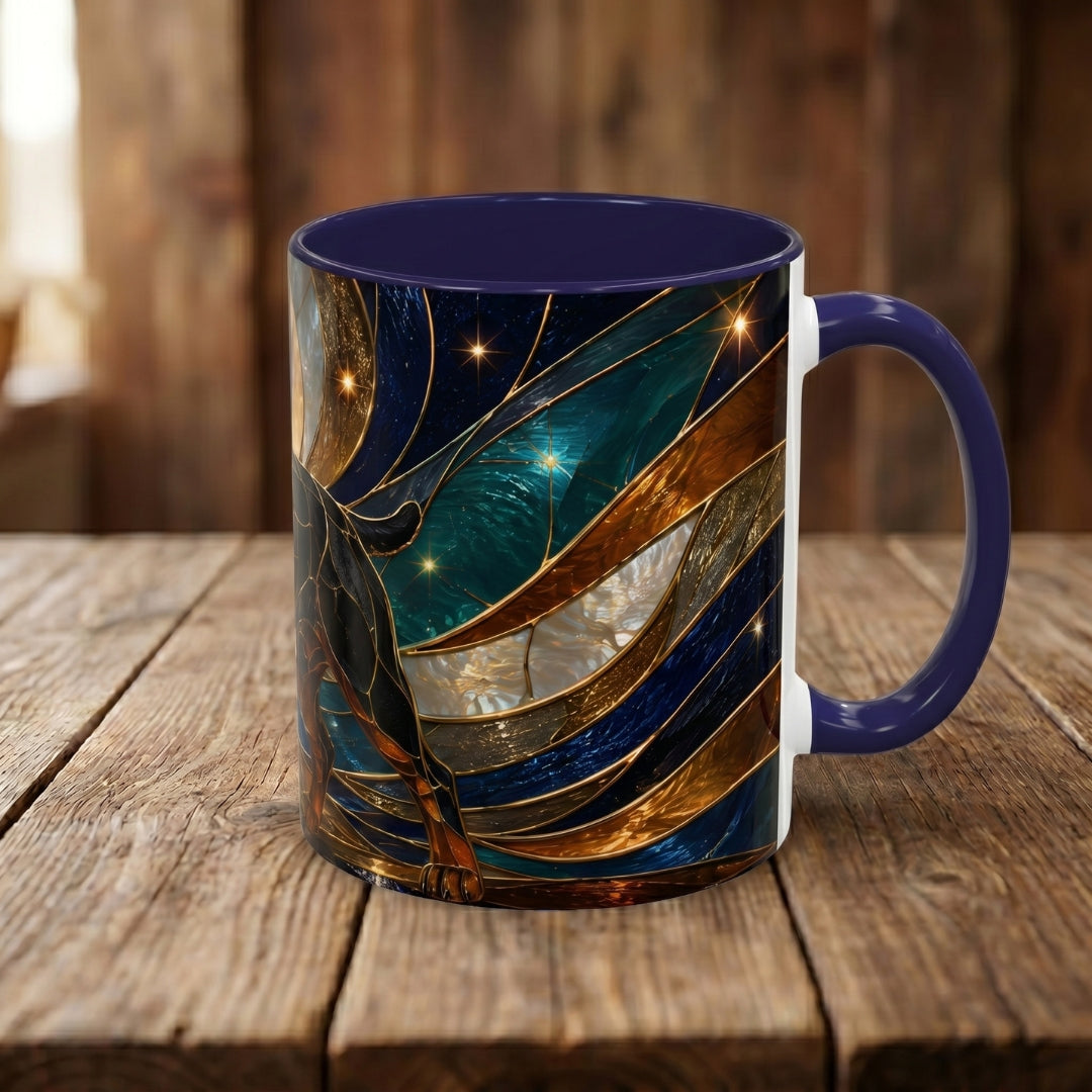 Warm Glow Rottweiler Stained Glass Style Mug