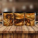 Golden Dachshund Stained Glass Style Mug