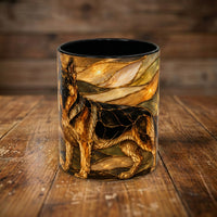 Golden German Shepherd Stained Glass Style Mug