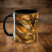 Golden German Shepherd Stained Glass Style Mug