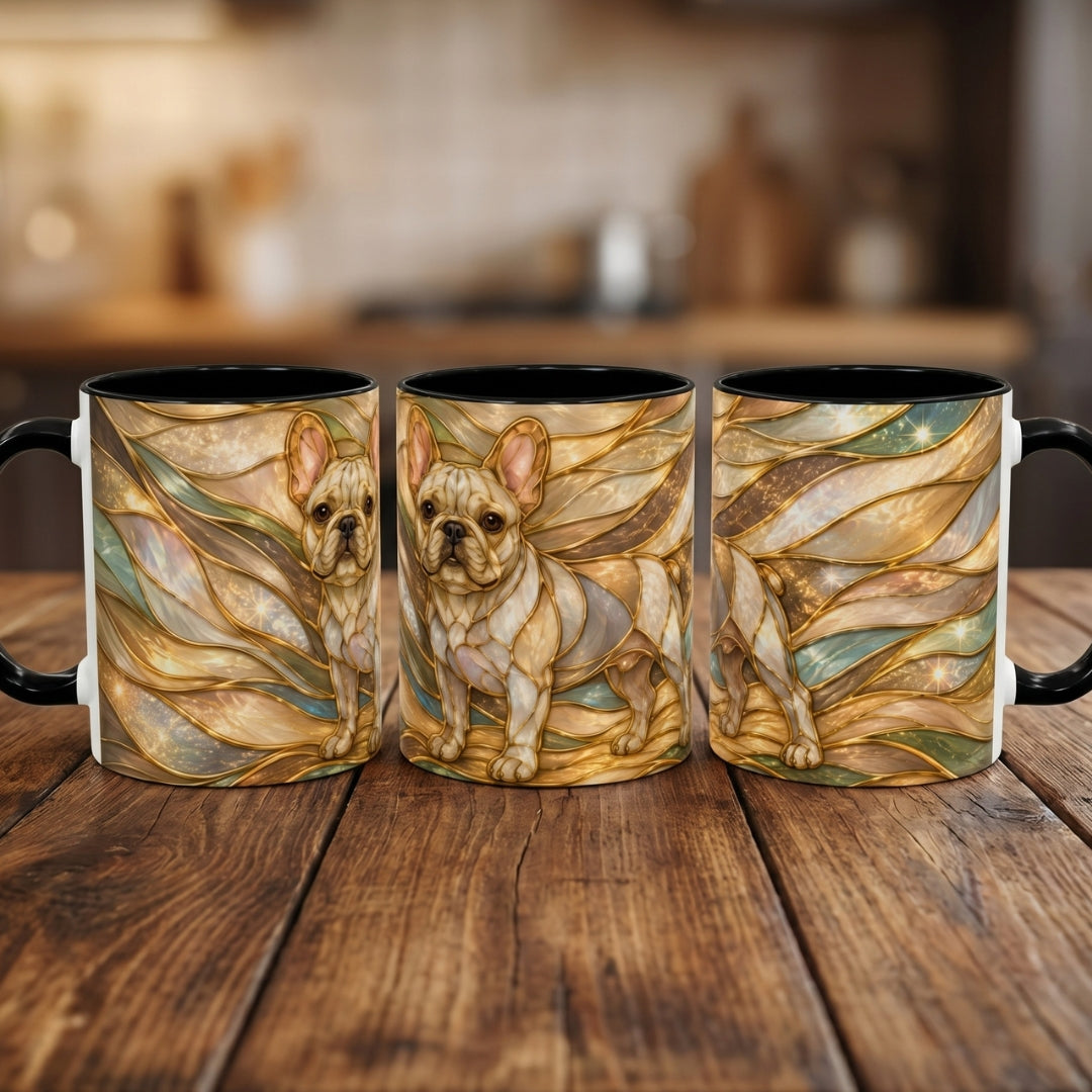 Golden Glow French Bulldog Stained Glass Style Mug
