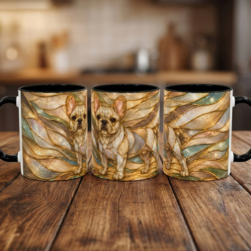 Golden Glow French Bulldog Stained Glass Style Mug