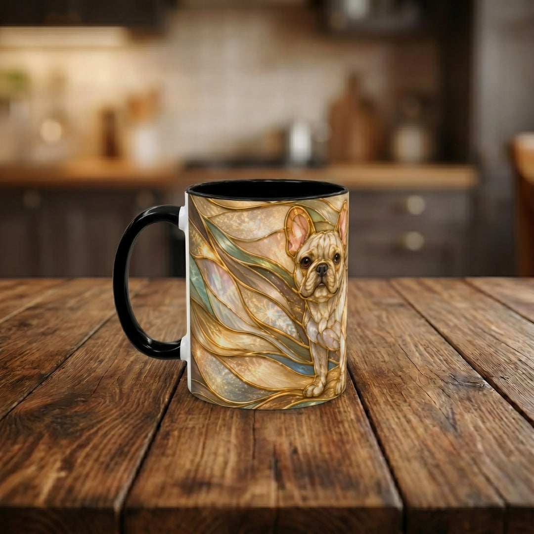Golden Glow French Bulldog Stained Glass Style Mug