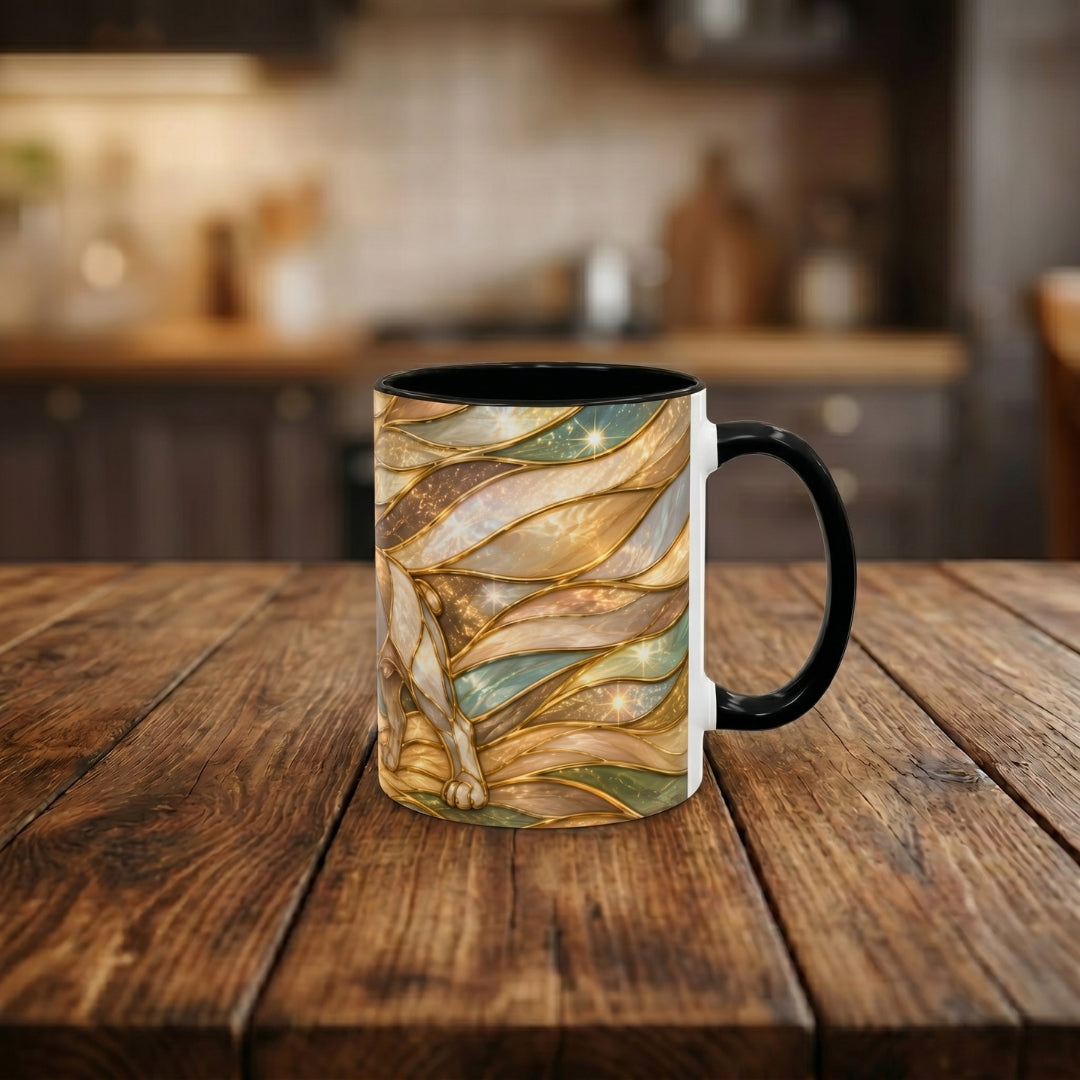 Golden Glow French Bulldog Stained Glass Style Mug