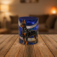 Blue Wave Doberman Pinscher Stained Glass Style Mug