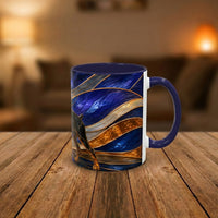 Blue Wave Doberman Pinscher Stained Glass Style Mug