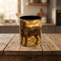 Honey Glow Chocolate Labrador Retriever Stained Glass Style Mug