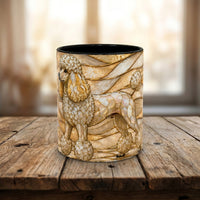 Golden Glow Poodle Stained Glass Style Mug