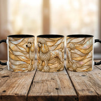Golden Glow Poodle Stained Glass Style Mug