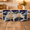 Navy Glow Great Pyrenees Stained Glass Style Mug