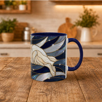 Navy Glow Great Pyrenees Stained Glass Style Mug