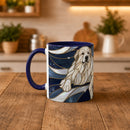 Navy Glow Great Pyrenees Stained Glass Style Mug
