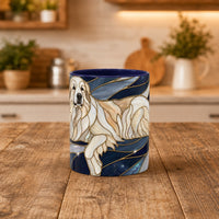 Navy Glow Great Pyrenees Stained Glass Style Mug