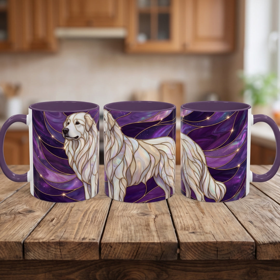 Amethyst Great Pyrenees Stained Glass Style Mug