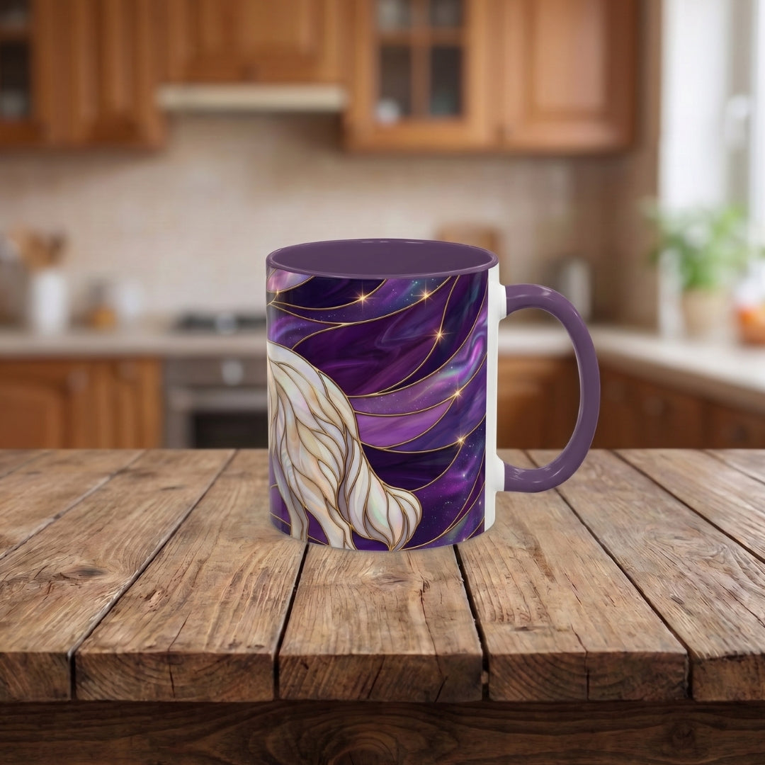 Amethyst Great Pyrenees Stained Glass Style Mug