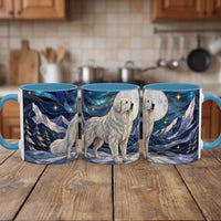 Mountain Guardian Great Pyrenees Stained Glass Style Mug