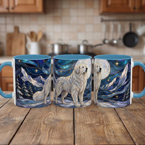 Mountain Guardian Great Pyrenees Stained Glass Style Mug