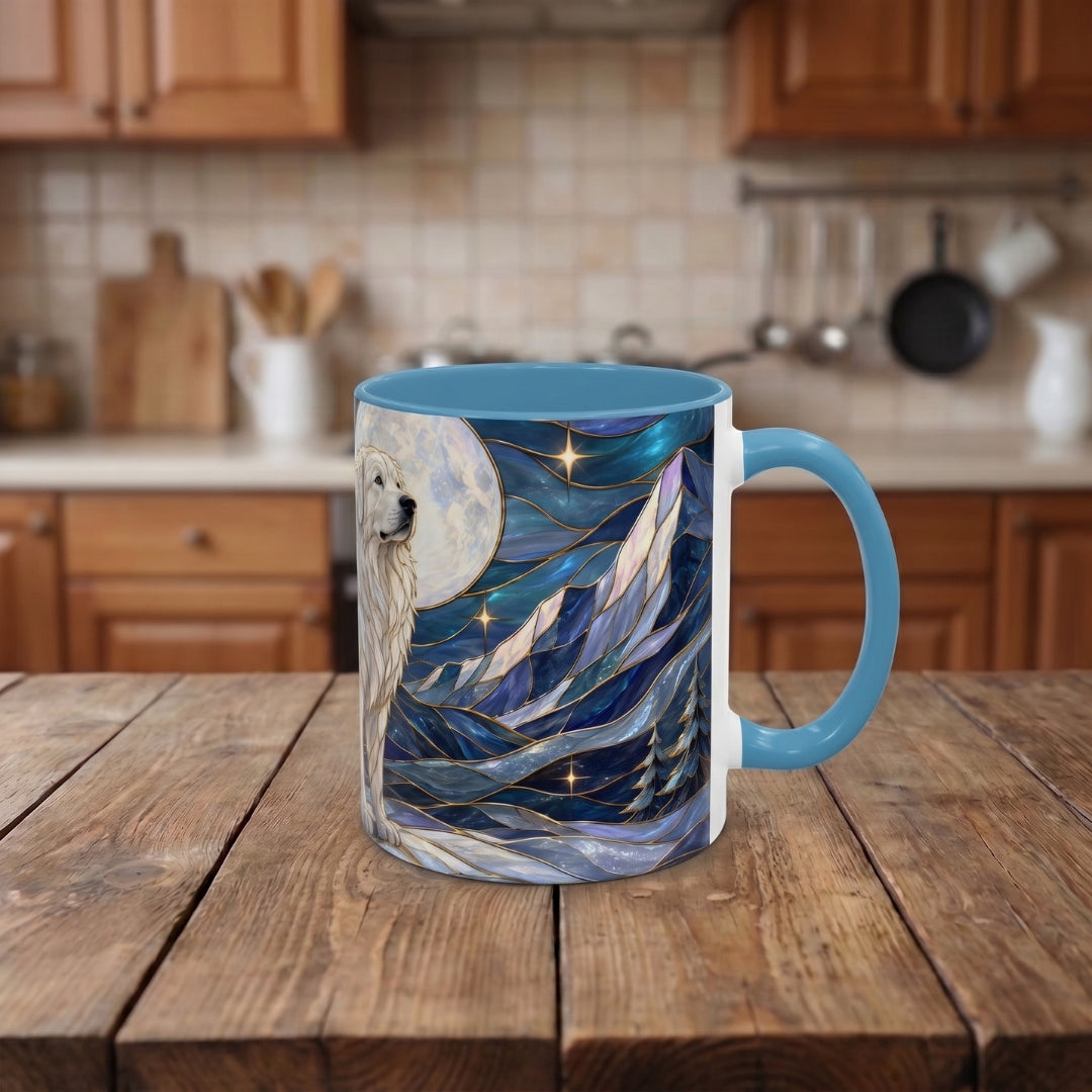 Mountain Guardian Great Pyrenees Stained Glass Style Mug