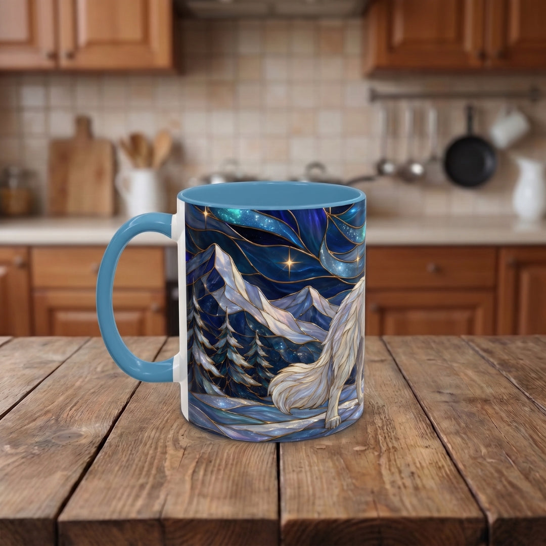 Mountain Guardian Great Pyrenees Stained Glass Style Mug