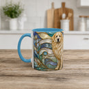 Blue Glow Great Pyrenees Stained Glass Style Mug