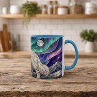 Aurora Peaks Great Pyrenees Stained Glass Style Mug