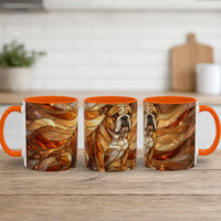Amber Bulldog Stained Glass Style Mug