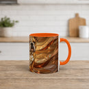 Amber Bulldog Stained Glass Style Mug