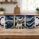 Sapphire Glow French Bulldog Stained Glass Style Mug