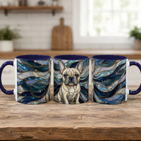 Sapphire Glow French Bulldog Stained Glass Style Mug