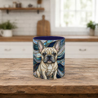 Sapphire Glow French Bulldog Stained Glass Style Mug