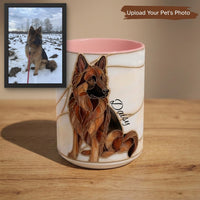 Custom Dog Portrait Stained Glass Style Mug