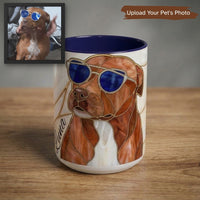 Custom Dog Portrait Stained Glass Style Mug