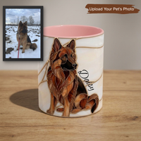 Custom Dog Portrait Stained Glass Style Mug