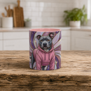 Rose Glow Staffordshire Bull Terrier Stained Glass Style Mug