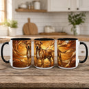Amber Glow Staffy Stained Glass Style Mug