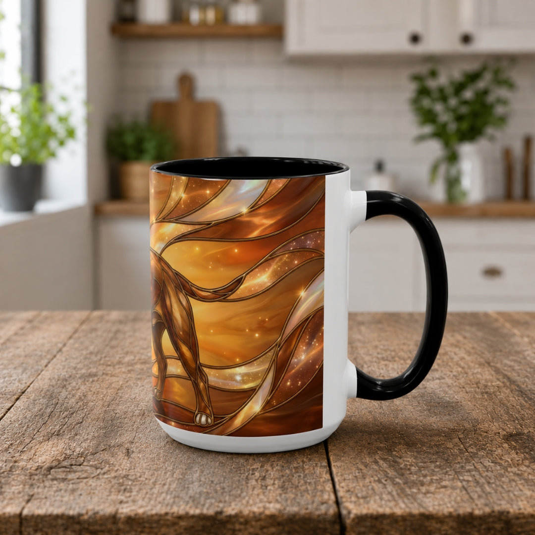 Amber Glow Staffy Stained Glass Style Mug