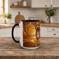 Amber Glow Staffy Stained Glass Style Mug