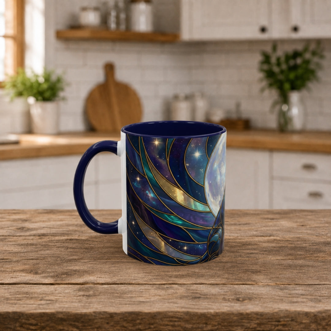 Moonlit Staffordshire Bull Terrier Stained Glass Style Mug