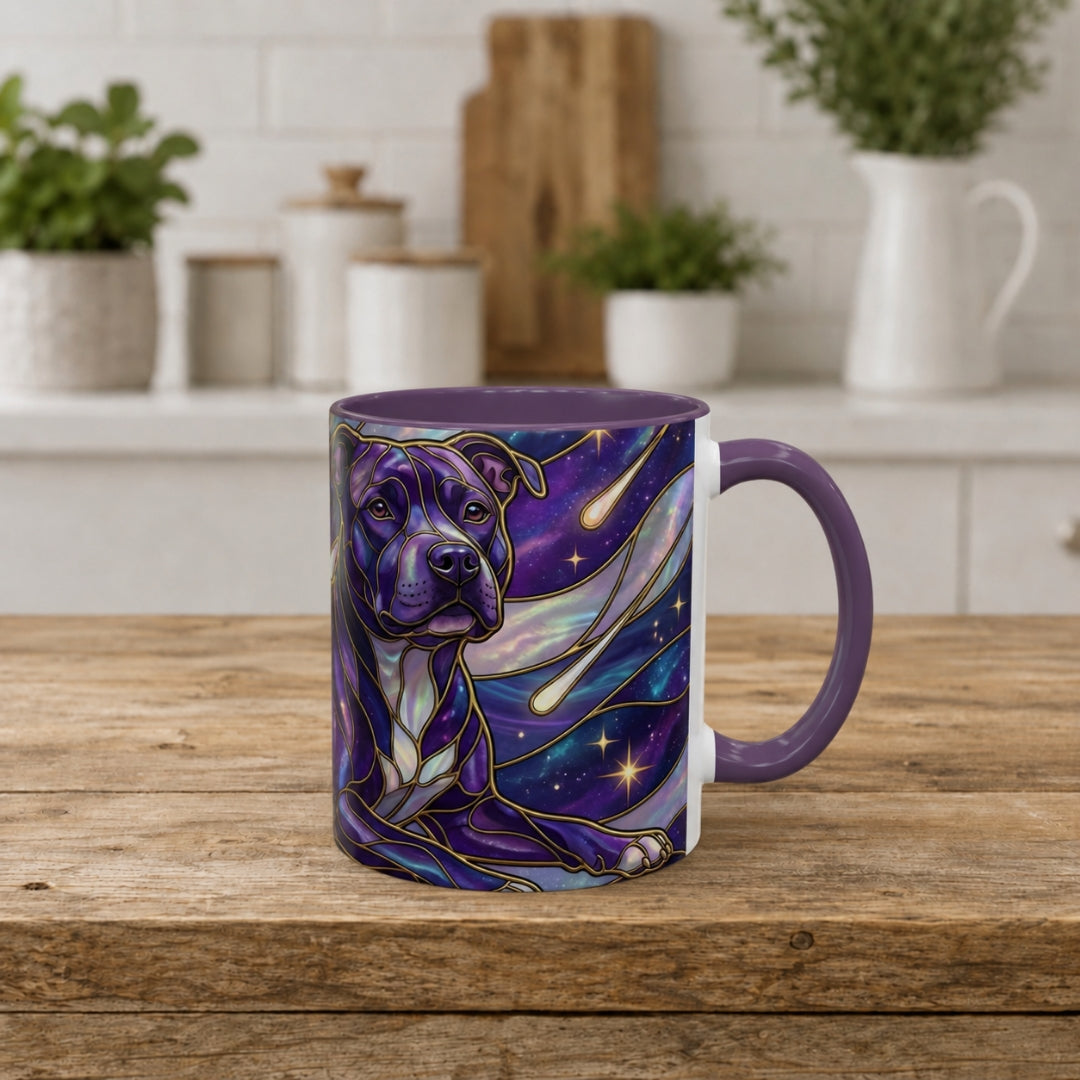 Cosmic Glow Staffy Stained Glass Style Mug
