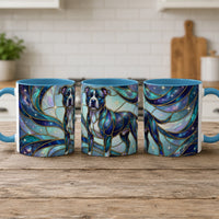 Teal Galaxy Staffy Stained Glass Style Mug