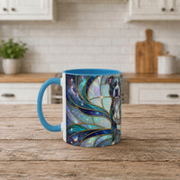 Teal Galaxy Staffy Stained Glass Style Mug