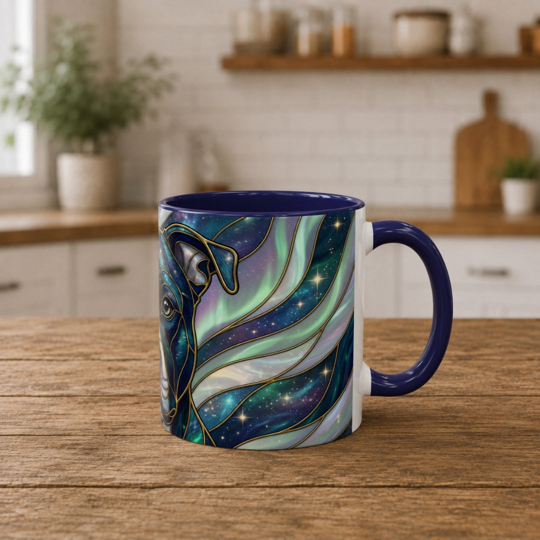 Aurora Glow Staffy Stained Glass Style Mug
