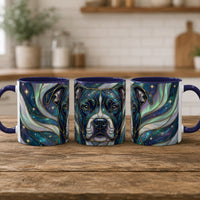 Aurora Glow Staffy Stained Glass Style Mug