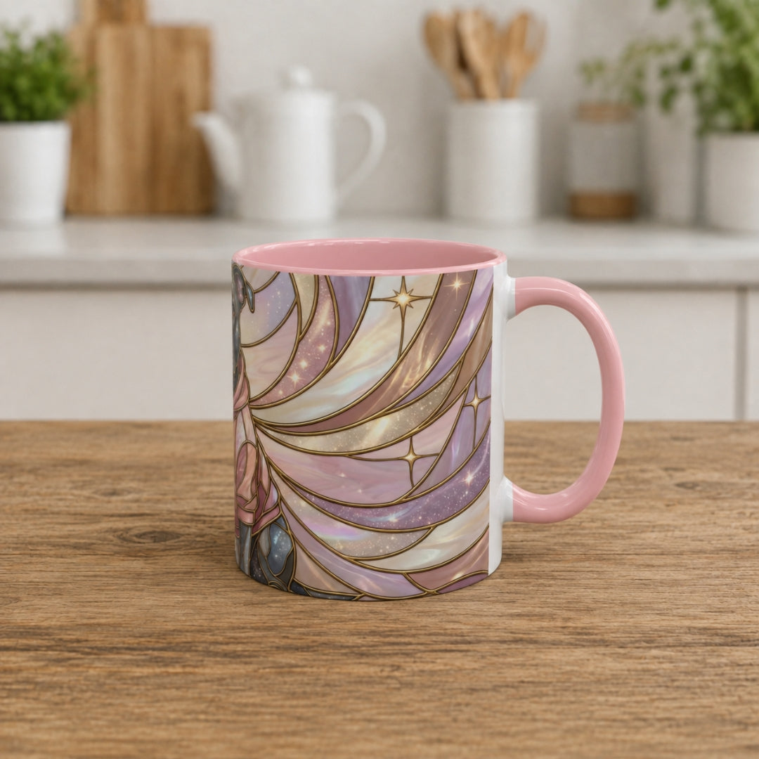 Pink Starlight Staffy Stained Glass Style Mug