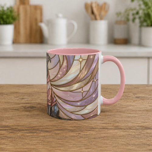 Pink Starlight Staffy Stained Glass Style Mug