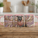 Pink Starlight Staffy Stained Glass Style Mug