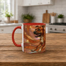 Warm Ember Staffy Stained Glass Style Mug