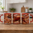 Warm Ember Staffy Stained Glass Style Mug
