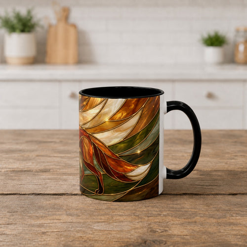 Olive Glow Fox Stained Glass Style Mug