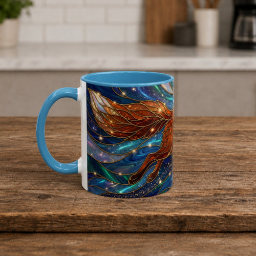Celestial Running Fox Stained Glass Style Mug